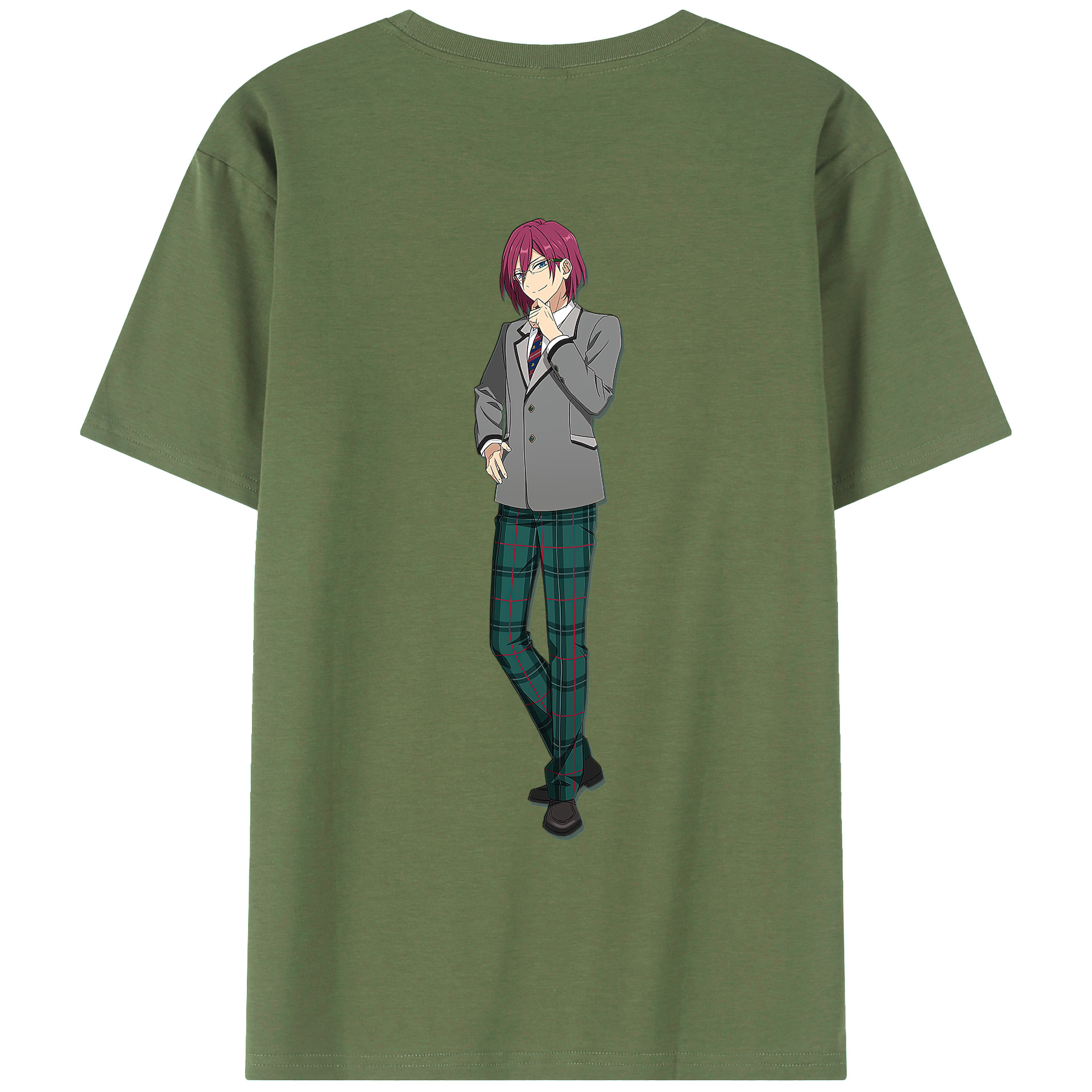 （画像用） あんさんぶるスターズ! Ensemble Stars 綿100％ メンズ半袖Tシャツ（バックプリント） 通気性